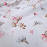 Piquet millerighe con stampa digitale H 150 cm - ORSETTI TRA STELLE E PALLONCINI/ROSA