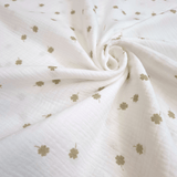 Mussola di Cotone Doppia Garza H 140 cm - QUADRIFOGLIO/LATTE