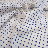 Cotone Americano H 110 cm - POIS BLU/BIANCO