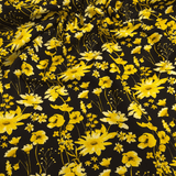 Cotone Americano H 110 cm - FIORI GIALLI/NERO