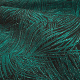 Tessuto Arredo Jacquard H 140 cm - FOLIAGE VERDE PETROLIO/NERO