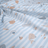 Piquet millerighe con stampa digitale H 150 cm - AVVENTURE MARINE/RIGHE AZZURRE