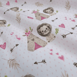 Piquet millerighe con stampa digitale H 150 cm - LEO E LA SUA TRIBU'/ROSA