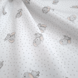 Piquet millerighe con stampa digitale H 150 cm - ELEFANTINI/POIS GRIGI