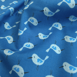 Cotone Americano H 110 cm - UCCELLINI/AZZURRO