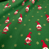 Cotone Natale H 140 cm - GNOMI E NEVE DORATA/VERDE