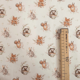 Tessuto Cotone H 140 cm - ANIMALI DEL BOSCO