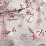 Tessuto Arredo Jacquard H 140 cm - PALLINE DI NATALE/CIPRIA con Lurex