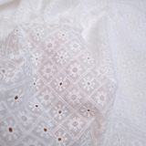 Pizzo Sangallo Bianco H 135 cm - FIORI/ROMBI