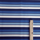 Cotone Americano H 110 cm - SQUALI E RIGHE/BLU