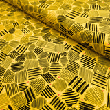 Cotone Americano H 110 cm - FANTASIA GIALLO/NERO