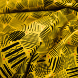 Cotone Americano H 110 cm - FANTASIA GIALLO/NERO