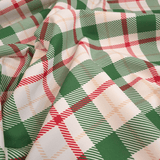 Tessuto no stiro H 150 cm - QUADRO SCOZZESE VERDE/ROSSO