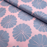 Cotone Americano H 110 cm - FIORI POLVERE/ROSA