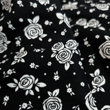 Cotone Americano H 110 cm - ROSELLINE BIANCHE/NERO