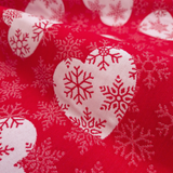 Tessuto Arredo Gobelin H 280 cm - CUORI E FIOCCHI DI NEVE/ROSSO