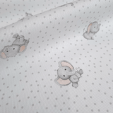 Piquet millerighe con stampa digitale H 150 cm - ELEFANTINI/POIS GRIGI