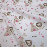 Piquet millerighe con stampa digitale H 150 cm - LEO E LA SUA TRIBU'/ROSA