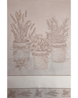 Asciugapiatti da ricamo in puro cotone - AROMATICHE NOCCIOLA