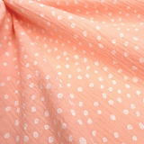 Mussola di Cotone Doppia Garza H 140 cm - SALMONE CORIANDOLI BIANCHI