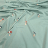 Jersey di Cotone H 150 cm - ORSETTI IN MONGOLFIERA/ACQUA MARINA