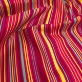 Cotone Americano H 110 cm - RIGHE ROSA/GIALLO/AZZURRO