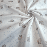 Piquet millerighe con stampa digitale H 150 cm - ELEFANTINI/POIS AZZURRI