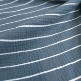 Mussola di Cotone Doppia Garza H 140 cm - STRISCE/POLVERE SCURO