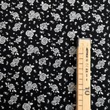 Cotone Americano H 110 cm - ROSELLINE BIANCHE/NERO