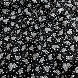 Cotone Americano H 110 cm - ROSELLINE BIANCHE/NERO