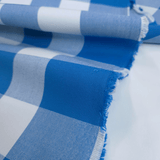 Tessuto Misto Cotone H 300 cm - QUADRO BLU COBALTO