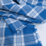 Tessuto Misto Cotone H 300 cm - QUADRO SCOZZESE BLU COBALTO