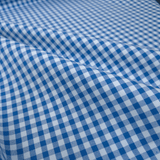 Tessuto Misto Cotone H 300 cm - QUADRETTO BLU COBALTO