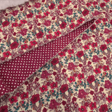 Trapuntato in tela di cotone double face H 140 cm - FIORELLINI