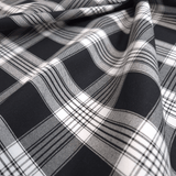 Tessuto Misto Cotone H 300 cm - QUADRO SCOZZESE NERO