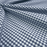 Tessuto Misto Cotone H 300 cm - QUADRETTO BLU