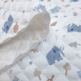 Trapuntato in piquet millerighe double face H 150 cm - BABY MAMMUT AZZURRO