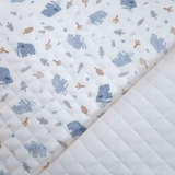 Trapuntato in piquet millerighe double face H 150 cm - BABY MAMMUT AZZURRO