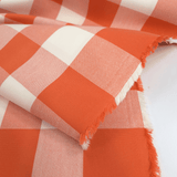 Tessuto Misto Cotone H 300 cm - QUADRO ARANCIO