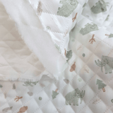 Trapuntato in piquet millerighe double face H 150 cm - BABY MAMMUT VERDE