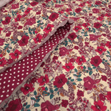 Trapuntato in tela di cotone double face H 140 cm - FIORELLINI