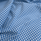 Tessuto Misto Cotone H 300 cm - QUADRETTO BLU COBALTO