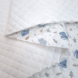 Trapuntato in piquet millerighe double face H 150 cm - BABY MAMMUT AZZURRO