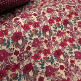 Trapuntato in tela di cotone double face H 140 cm - FIORELLINI