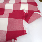 Tessuto Misto Cotone H 300 cm - QUADRO BORDEAUX