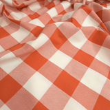 Tessuto Misto Cotone H 300 cm - QUADRO ARANCIO