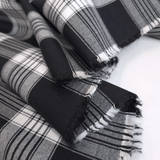 Tessuto Misto Cotone H 300 cm - QUADRO SCOZZESE NERO