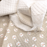 Trapuntato in piquet millerighe double face H 150 cm - PECORELLE BEIGE