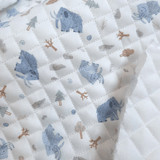 Trapuntato in piquet millerighe double face H 150 cm - BABY MAMMUT AZZURRO