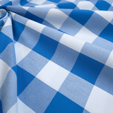 Tessuto Misto Cotone H 300 cm - QUADRO BLU COBALTO